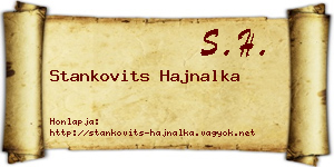Stankovits Hajnalka névjegykártya